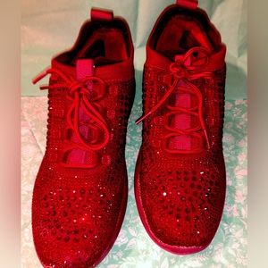 Blondo Red Sparkly Doja Cat Style Waterproof Sneakers